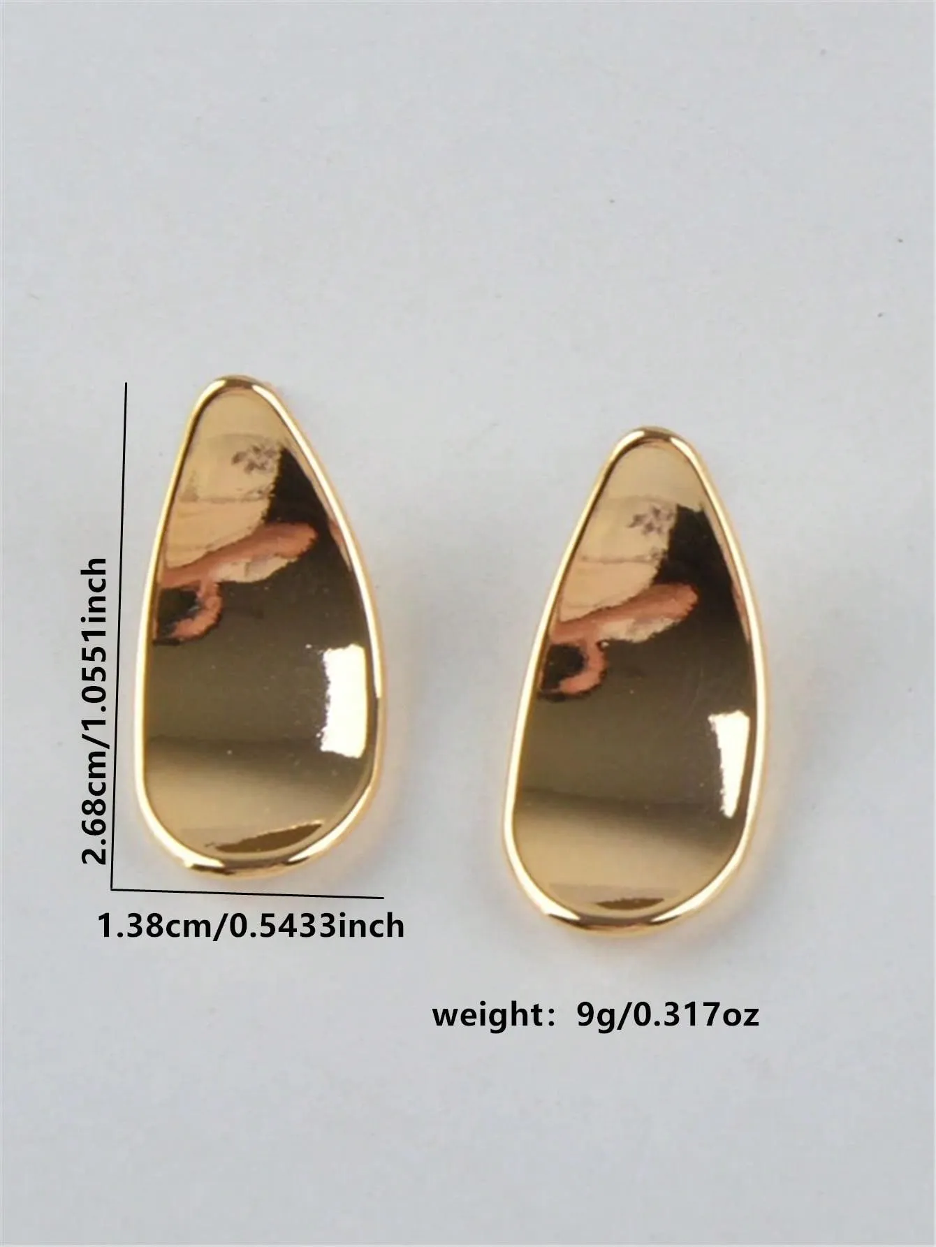 1pair Fashionable Geometric Irregular Shaped Stud Earrings SD