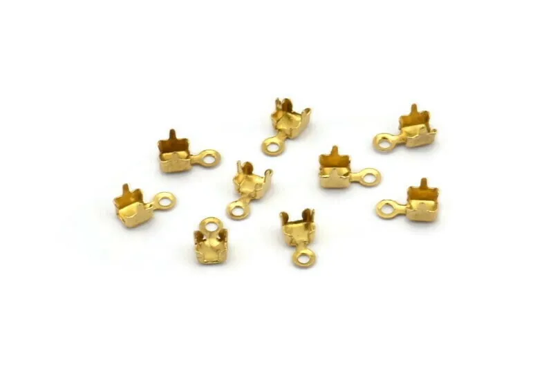 250 Crimp Ends for Rhinestone Chain, PP17 (SS8) Rhinestone Chain Connectors, Crimp Ends for 2.30-2.40mm Chain, S419