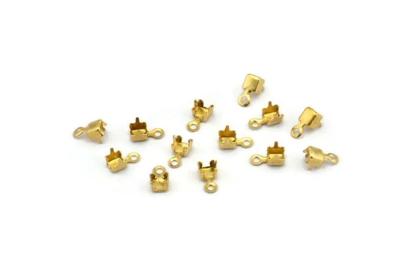 250 Crimp Ends for Rhinestone Chain, PP17 (SS8) Rhinestone Chain Connectors, Crimp Ends for 2.30-2.40mm Chain, S419