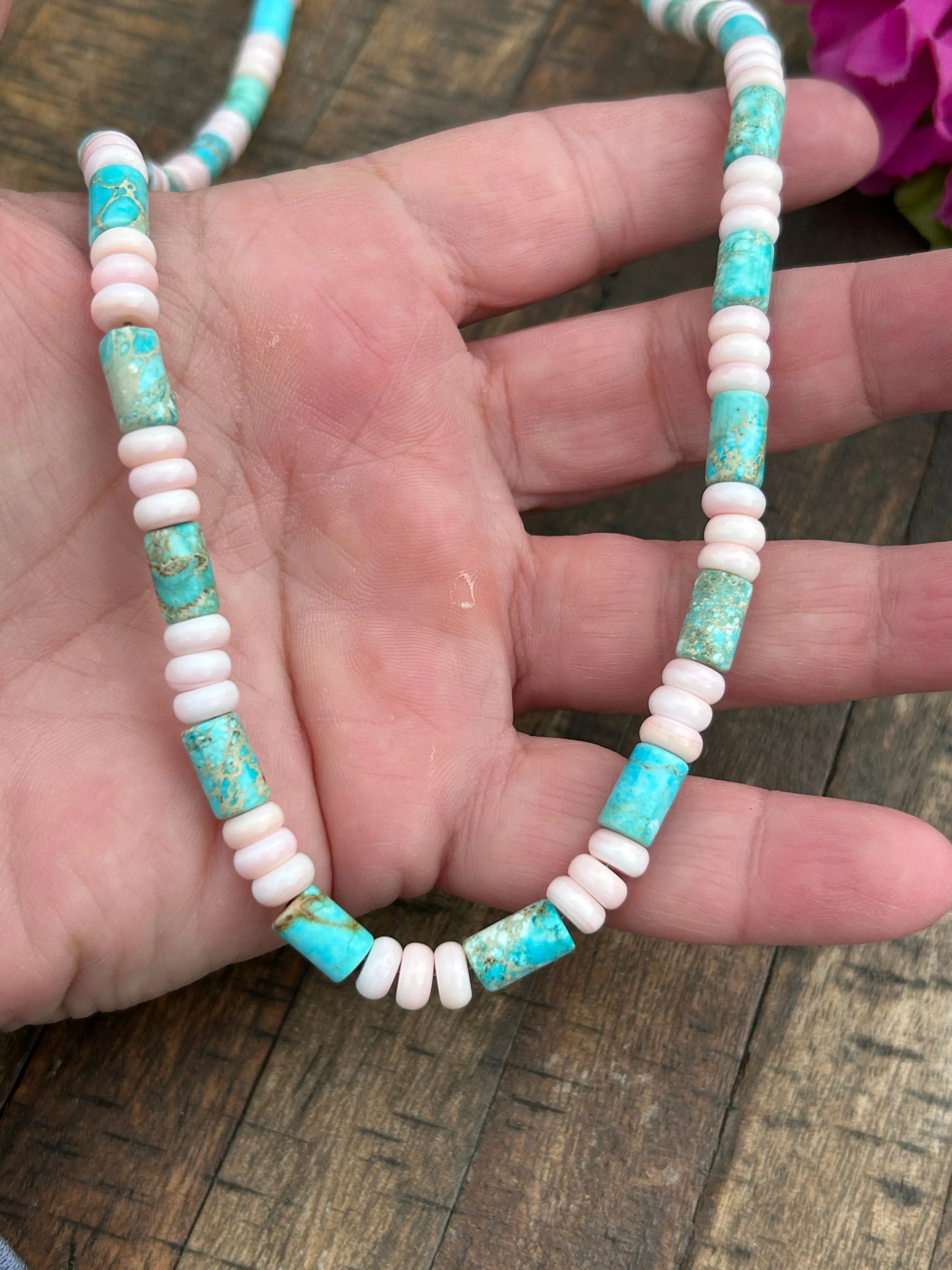 27" Kingman and "Cotton Candy" Necklace