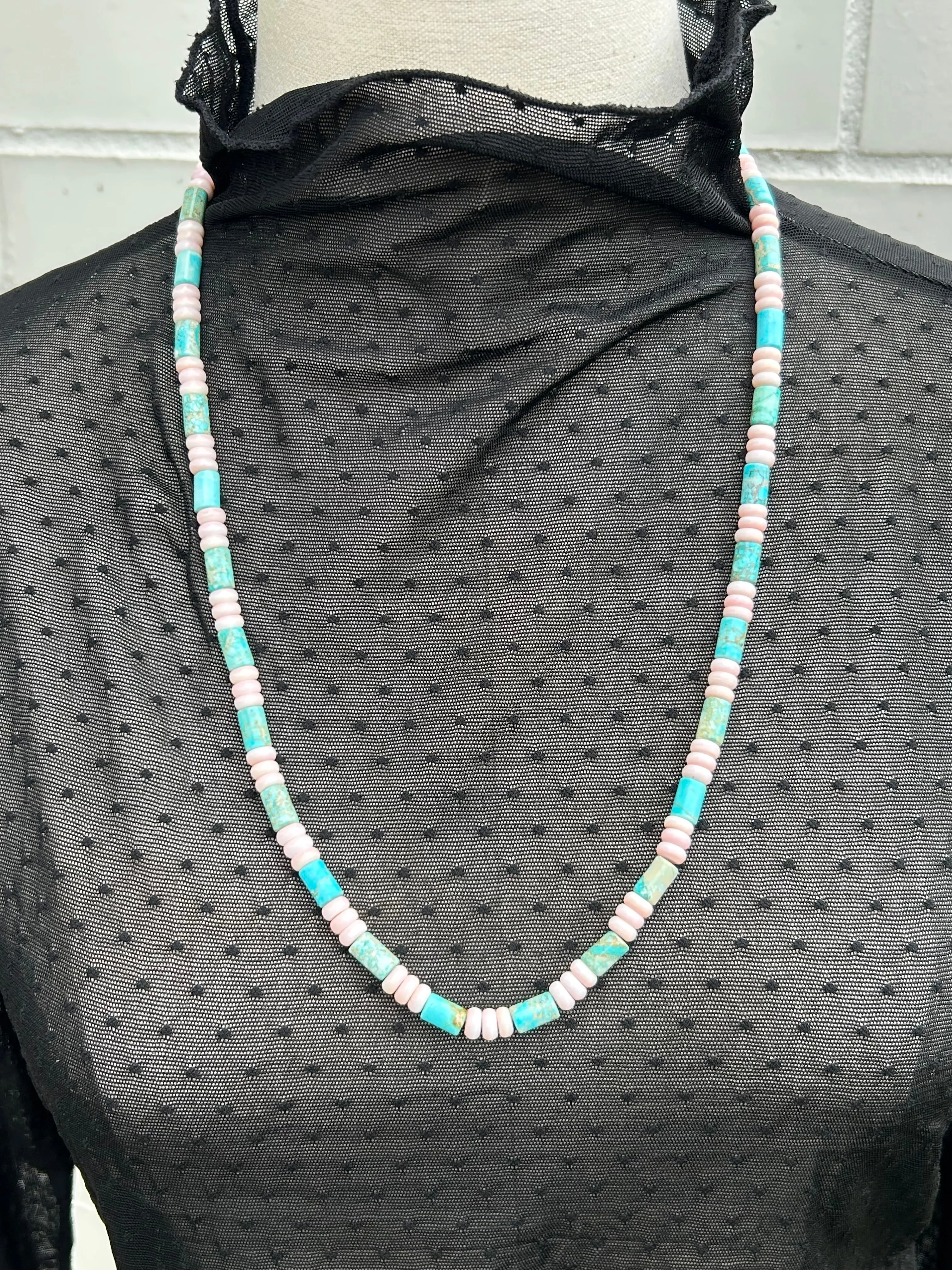 27" Kingman and "Cotton Candy" Necklace