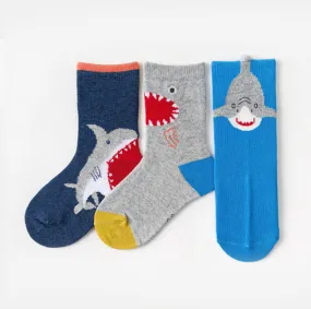 3 Pack Kids' Socks | Cotton | Shark