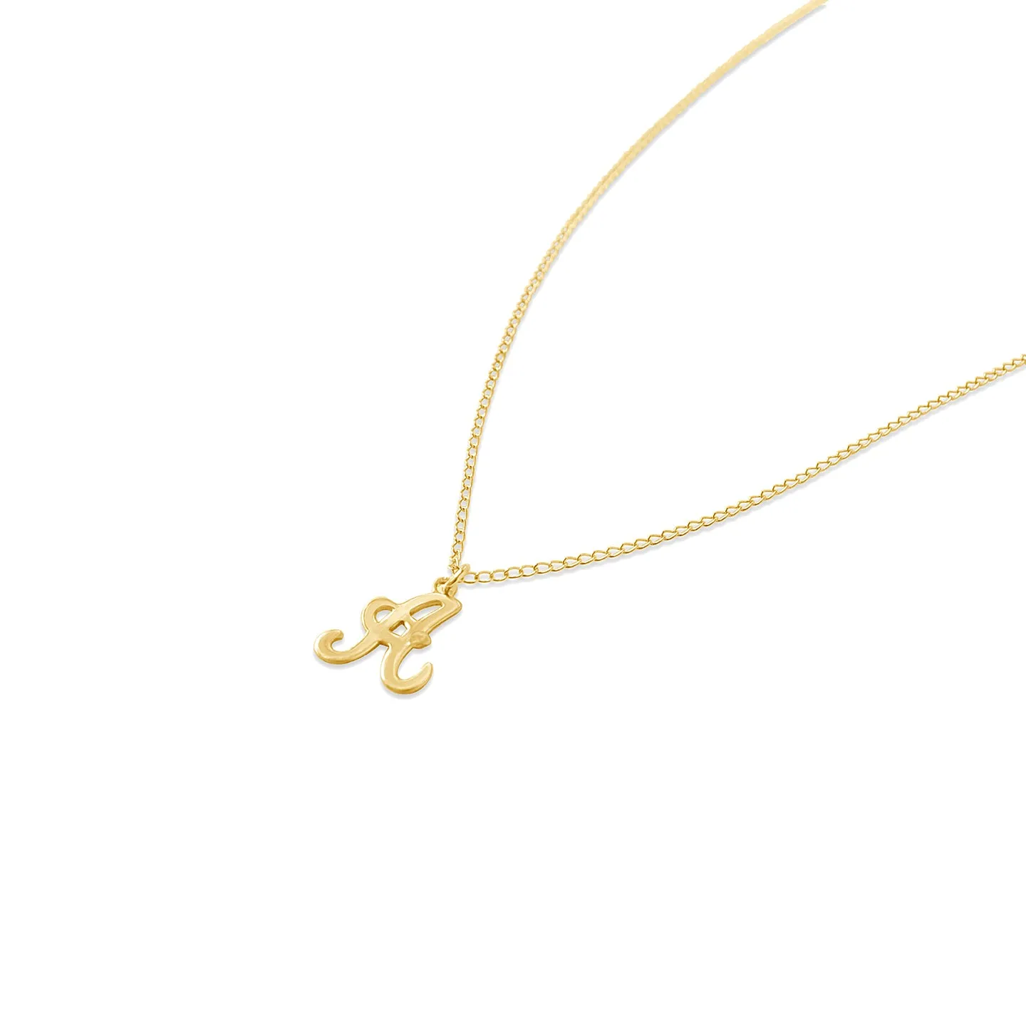 70's Initial Necklace, Gold or Silver