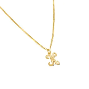 70's Initial Necklace, Gold or Silver