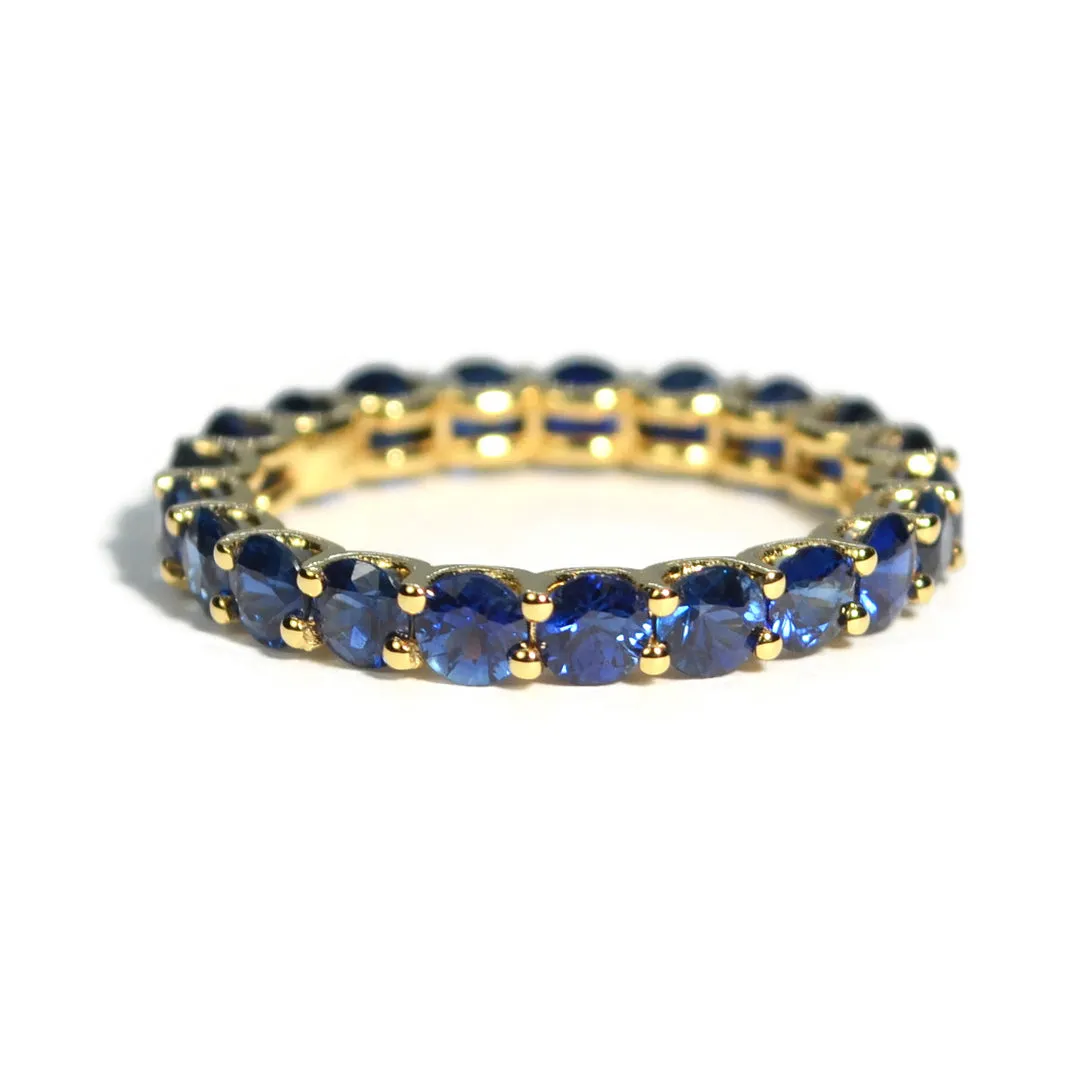 A & Furst - France - Eternity Band Ring with Blue Sapphires, 18k Yellow Gold