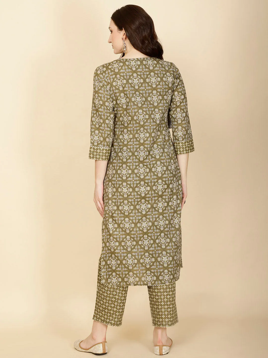 Abstract Printed Cotton Kurta With Pants