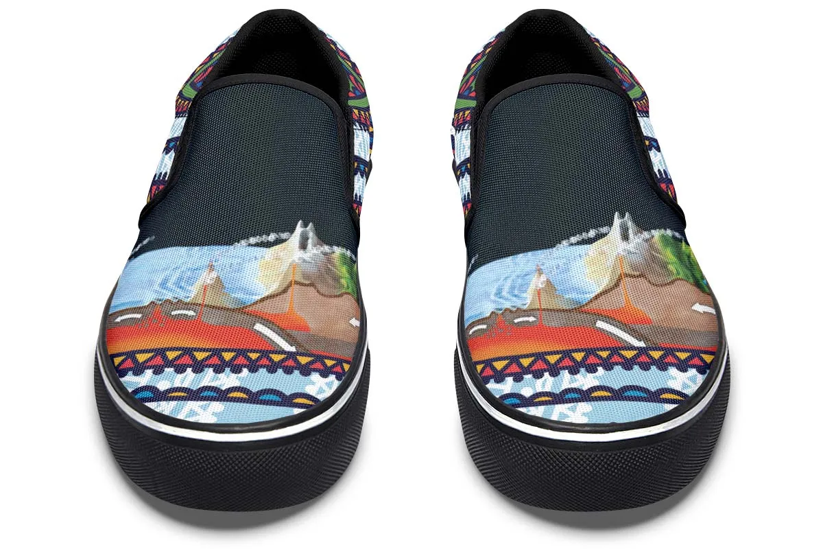 Abstract Tectonic Plates Slip-On Shoes