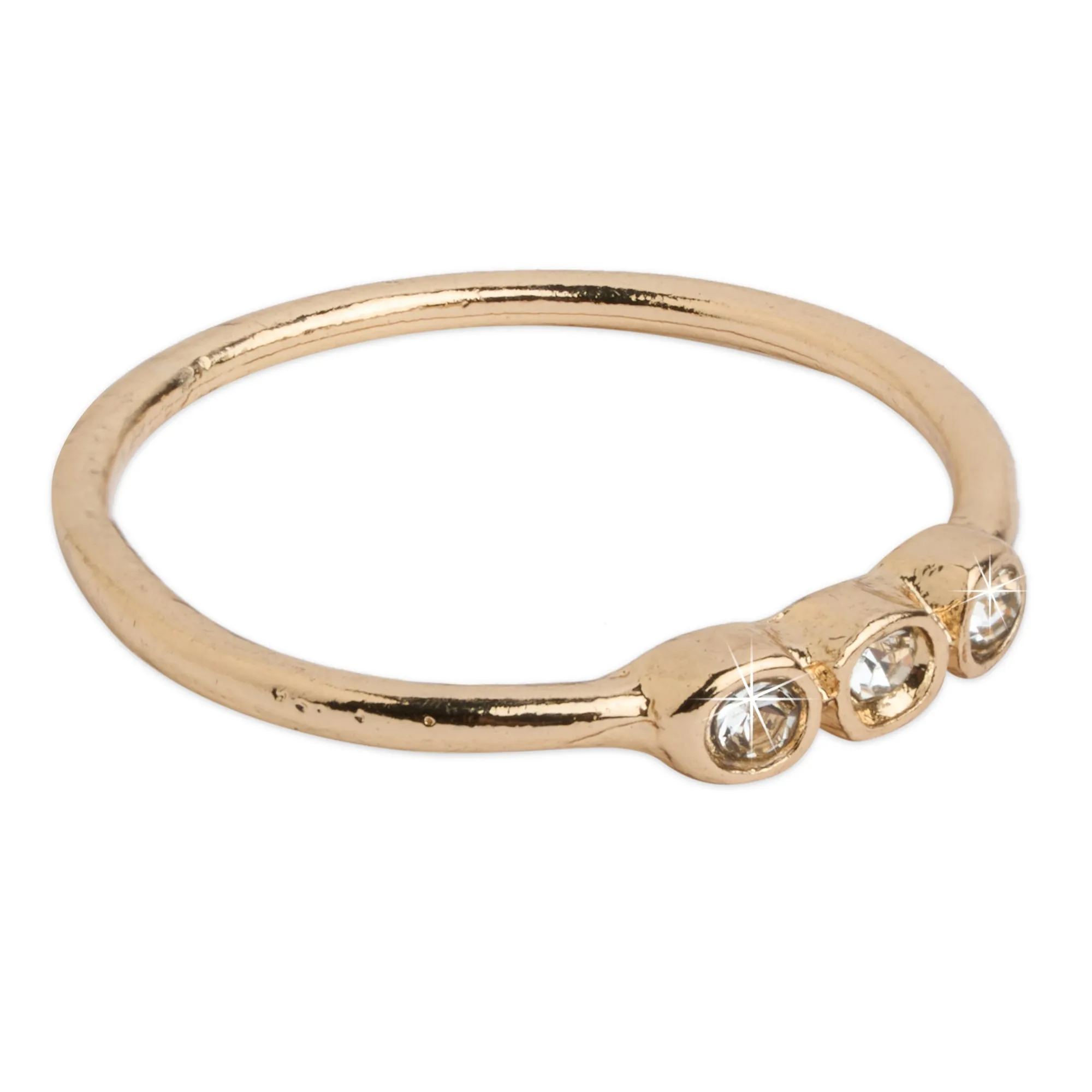 Accessorize London Women's Gold Crystal Ring Pack Small