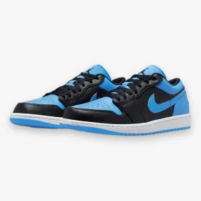 AIR JORDAN 1 LOW BLACK/BLACK-UNIVERSITY BLUE-WHITE 553558-041