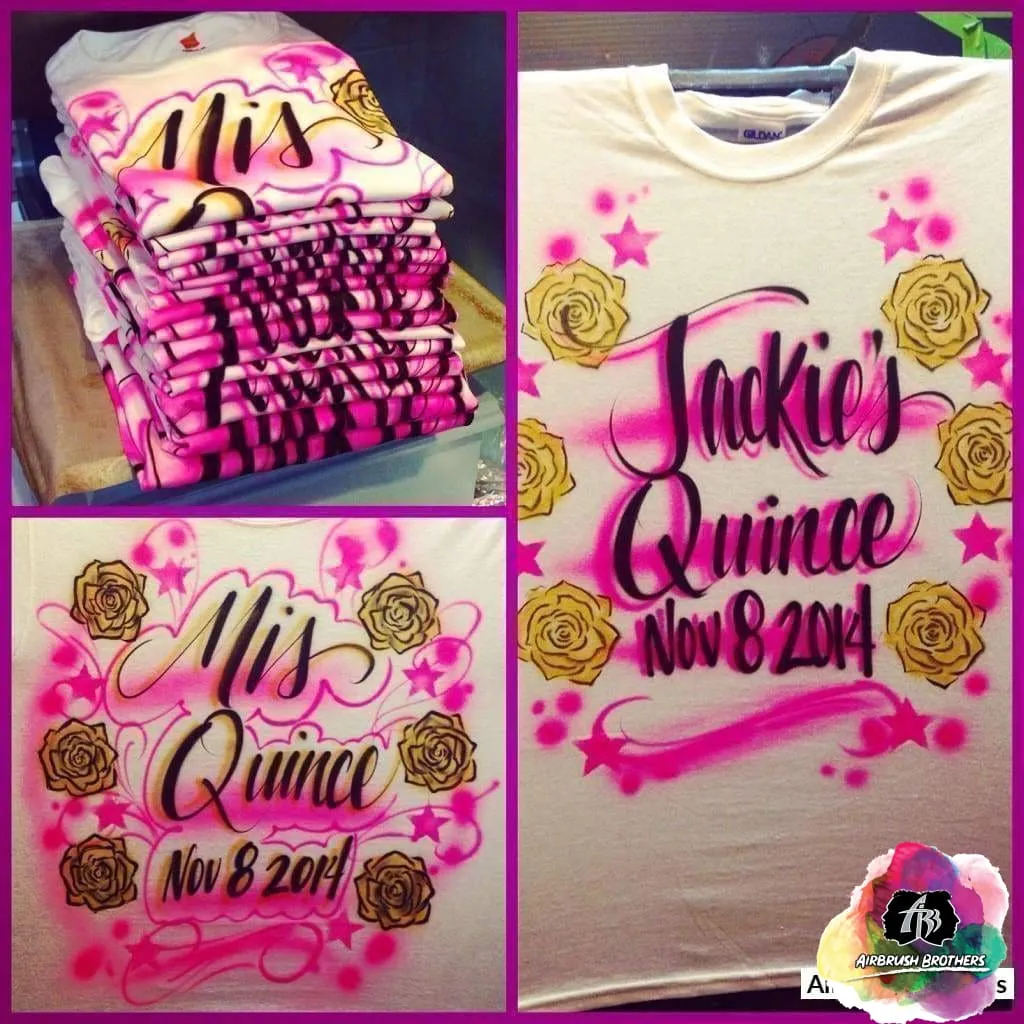 Airbrush Yellow Rose Quince Shirt Design