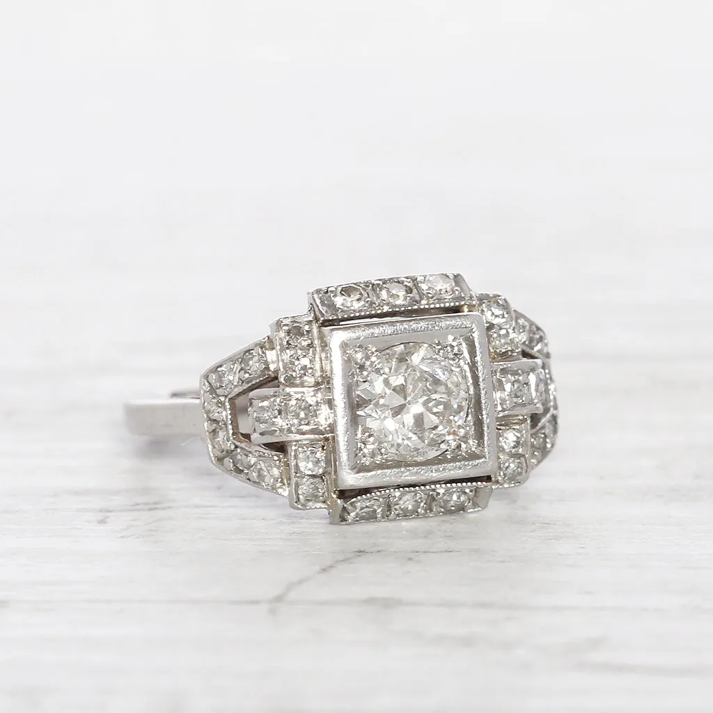 Art Deco 0.75 Carat Old European Cut Diamond Cluster