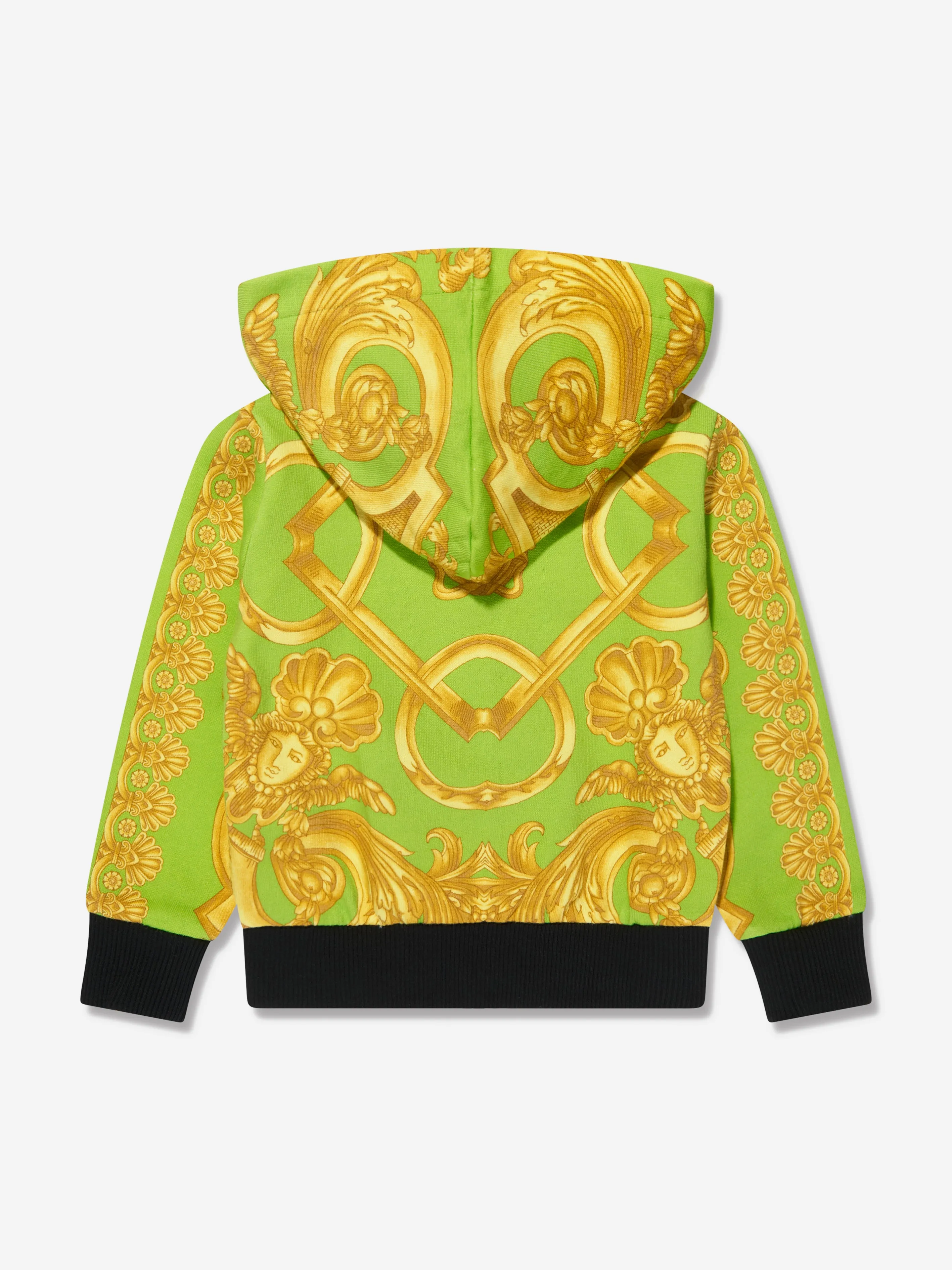 Baby Boys Barocco Zip Up Hoodie in Lime