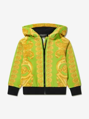 Baby Boys Barocco Zip Up Hoodie in Lime