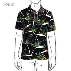 Birdies of Paradise Black Shave Ice - OGA Youth Polo - Black