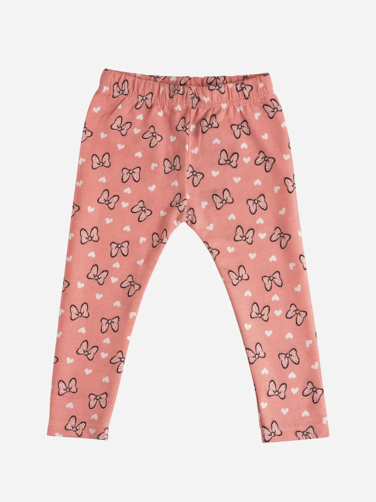 Black pattern in soft pink leggings  for baby girl