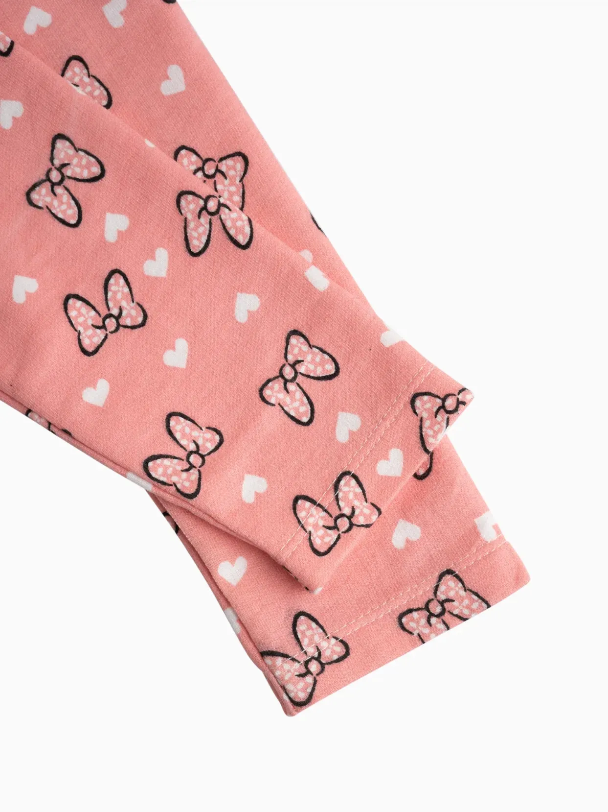 Black pattern in soft pink leggings  for baby girl