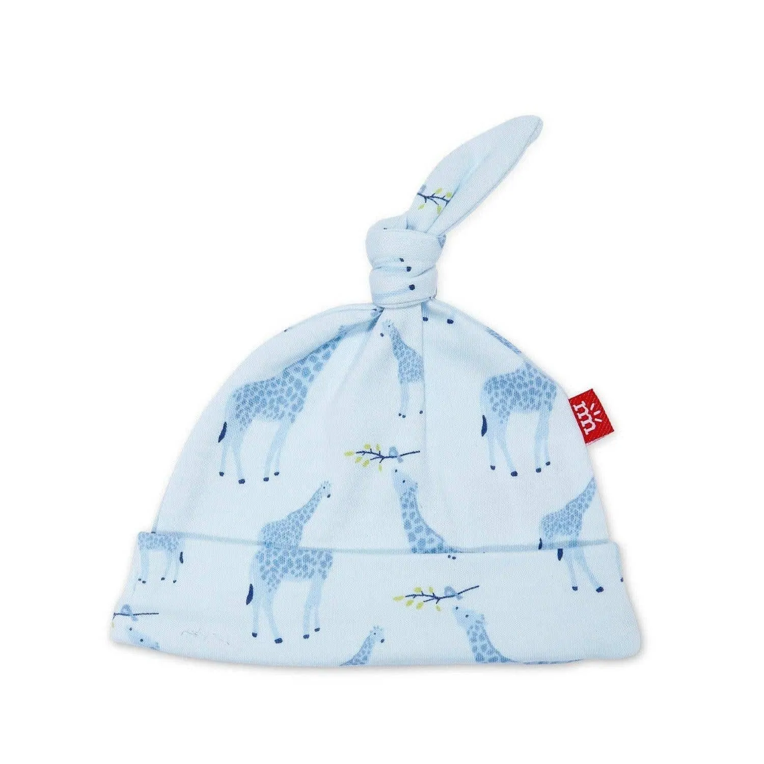 blue jolie giraffe organic cotton hat