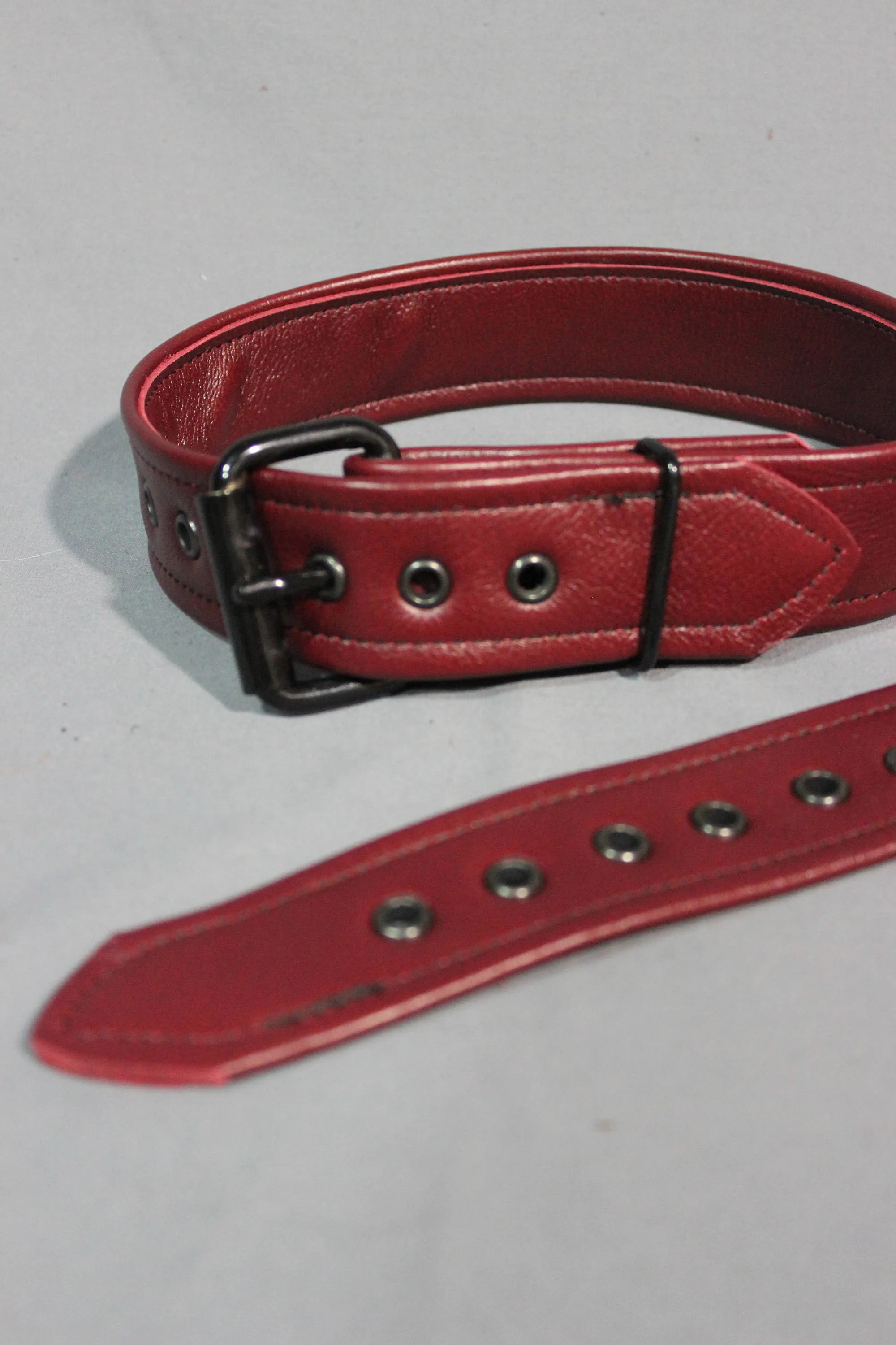 Burgundy Buckled Armbands