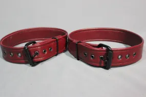 Burgundy Buckled Armbands