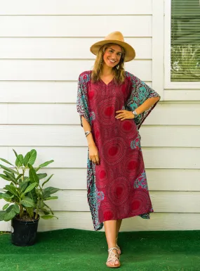 Burgundy Mandala Kaftan