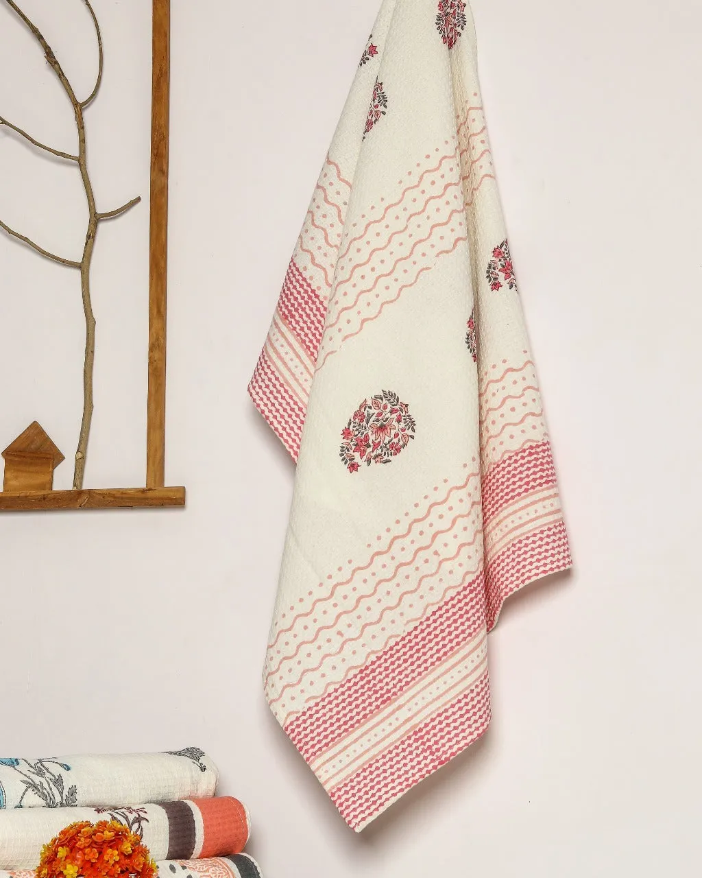 Buta Print Waffle Cotton Towel (TWL01)