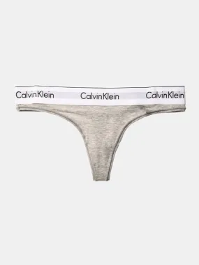 Calvin Klein Modern Cotton Thong - Grey / White