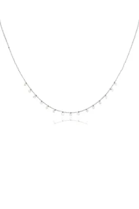 Celeste 15 Floating Diamond Necklace in White Gold