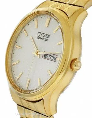 Citizen Mens Eco-Drive Expansion Band - Gold Tone - Champagne Dial - Day/Date