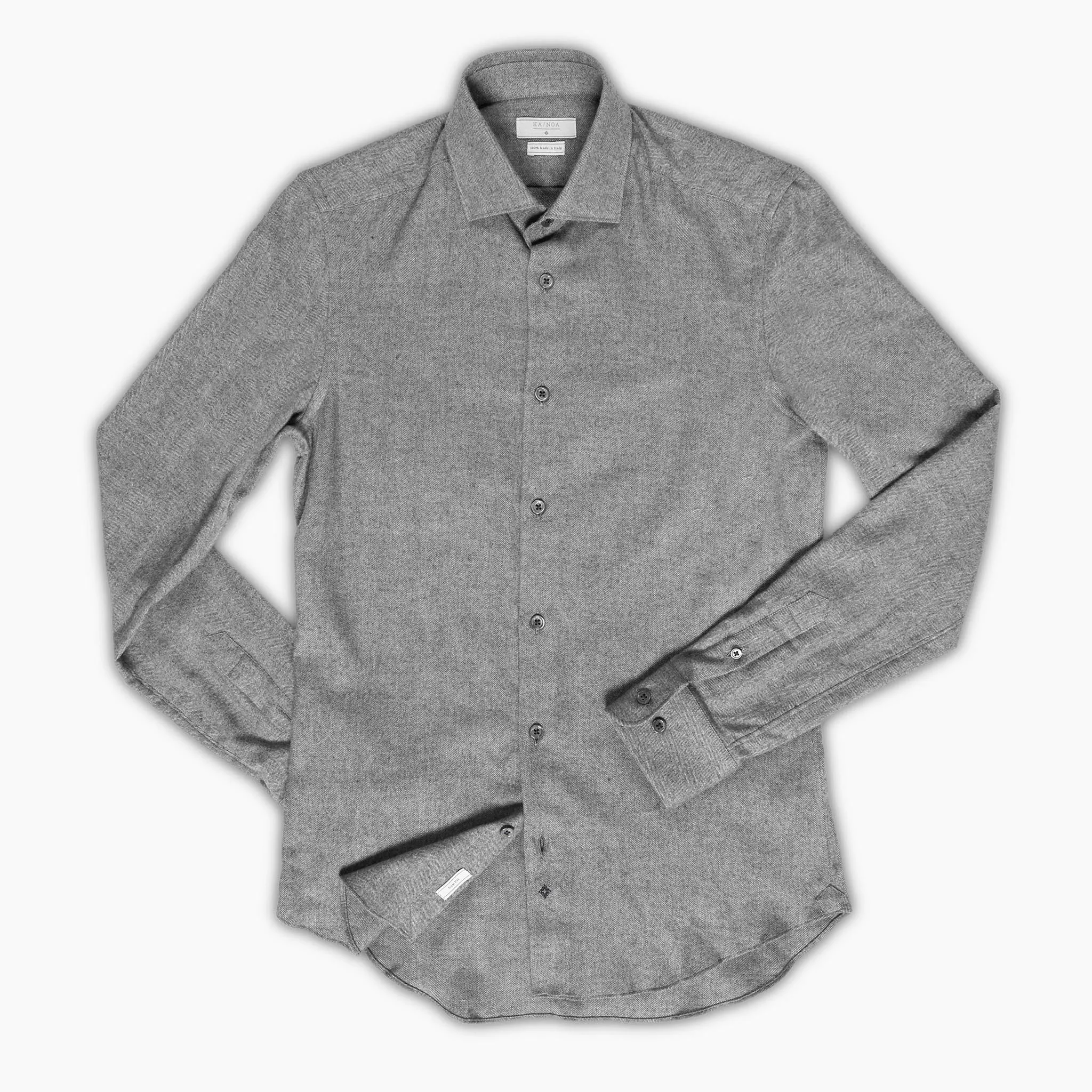 Clamenc Soft cotton Melton Herringbone (dark grey melange)