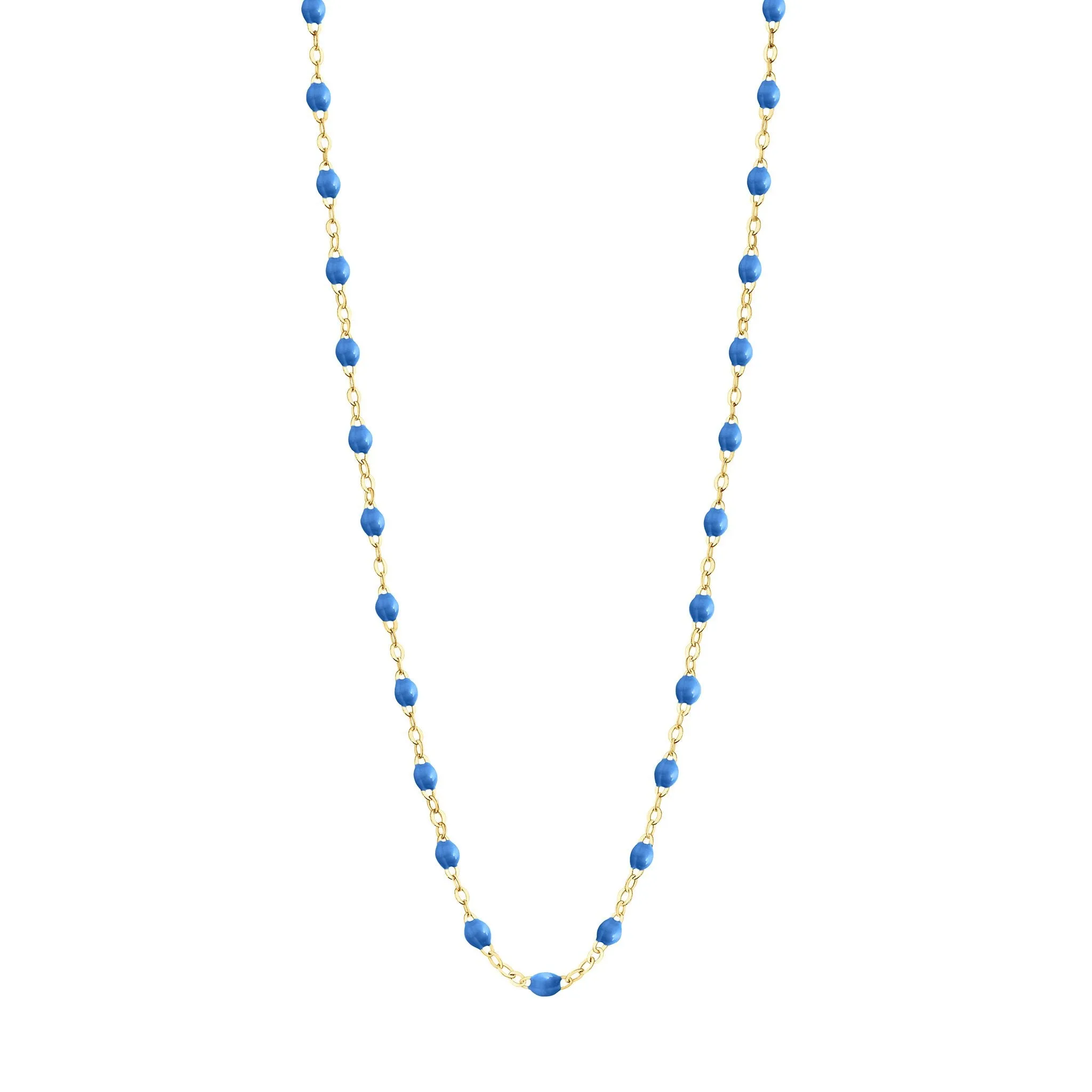 Classic Gigi Blue necklace, yellow gold, 16.5"