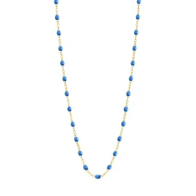 Classic Gigi Blue necklace, yellow gold, 16.5"