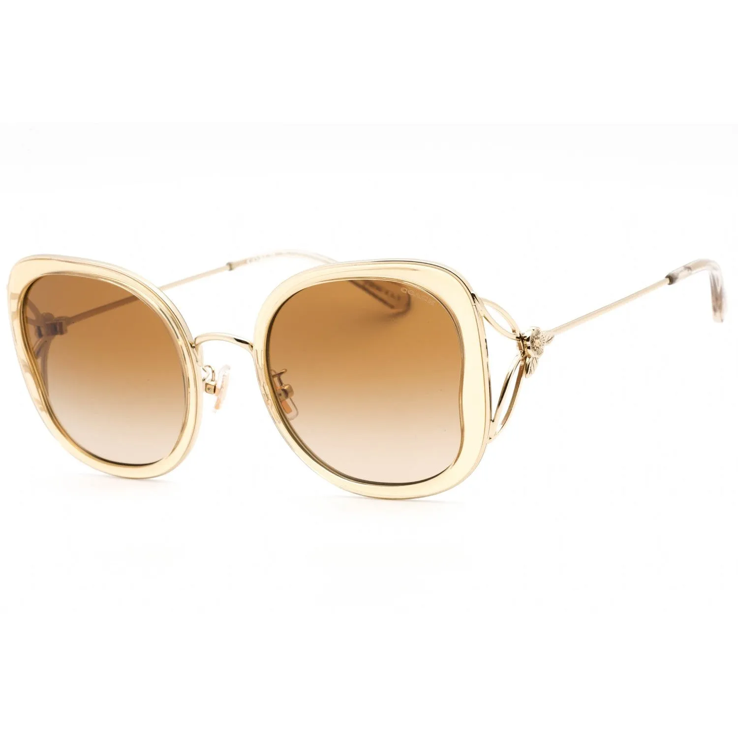 Coach 0HC7153B Sunglasses Transparent Gold/Brown Gradient Women's