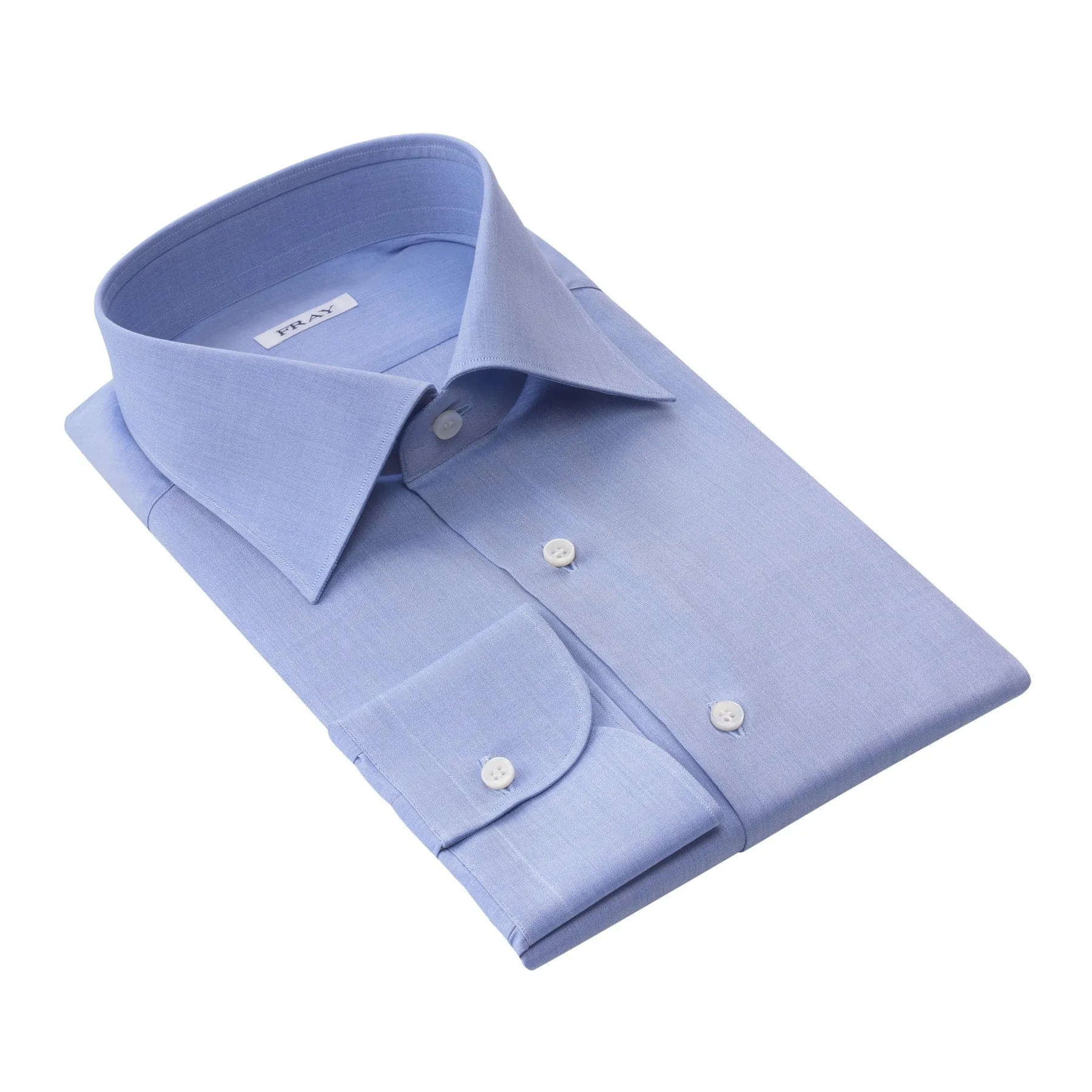 Cotton Blue Shirt with Classic Collar