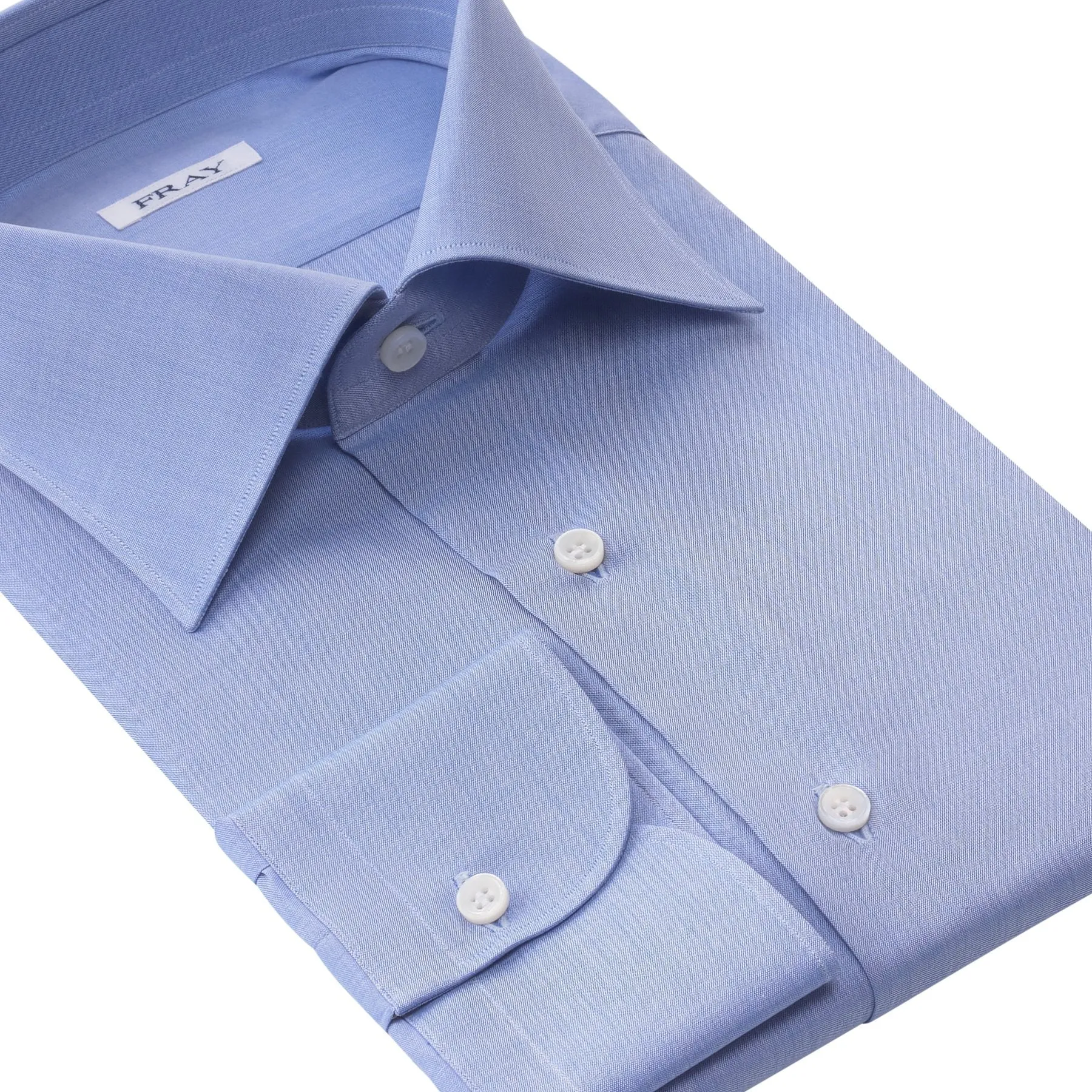 Cotton Blue Shirt with Classic Collar