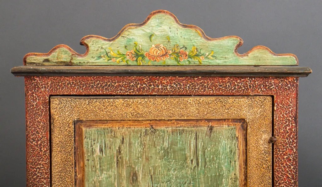 Country Painted Wood Corner wall Cabinet