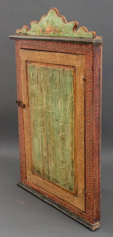 Country Painted Wood Corner wall Cabinet