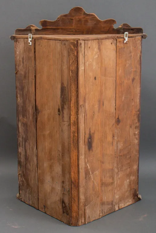 Country Painted Wood Corner wall Cabinet