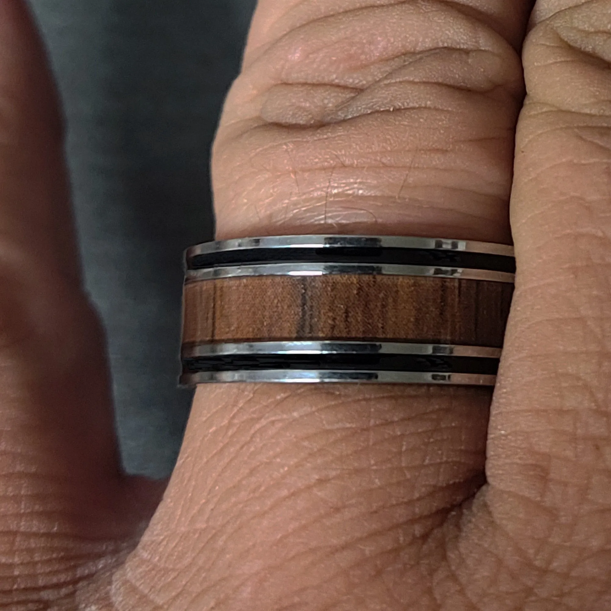 Custom Engraved Men's Wood Promise Ring - Personalized Promise Ring For Guys