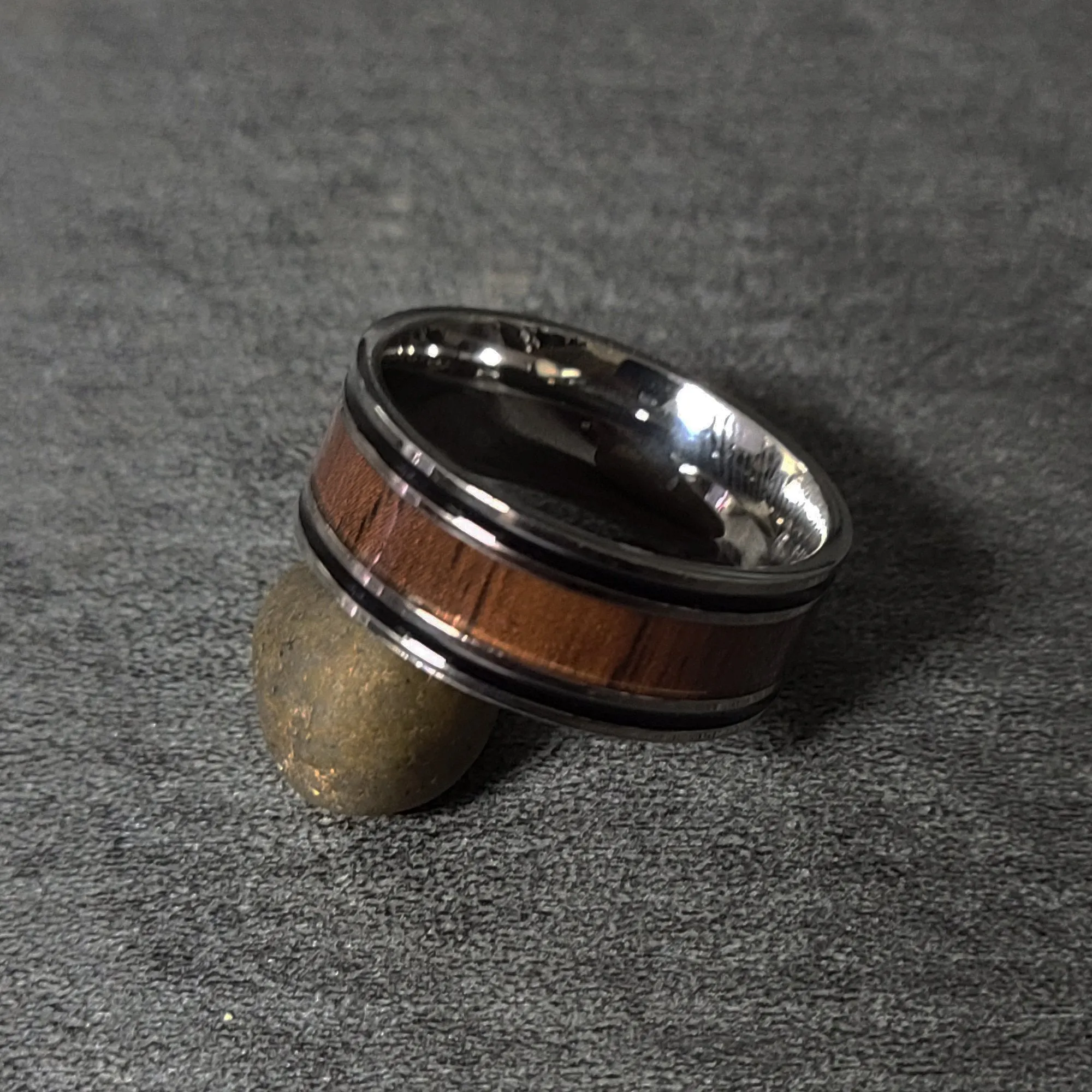 Custom Engraved Men's Wood Promise Ring - Personalized Promise Ring For Guys