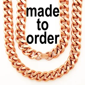 Custom Necklace Chain Heavy Duty Cuban Curb Chain Necklace NC79 Bold 13mm Copper Curb Chain Necklace Custom Size Chain