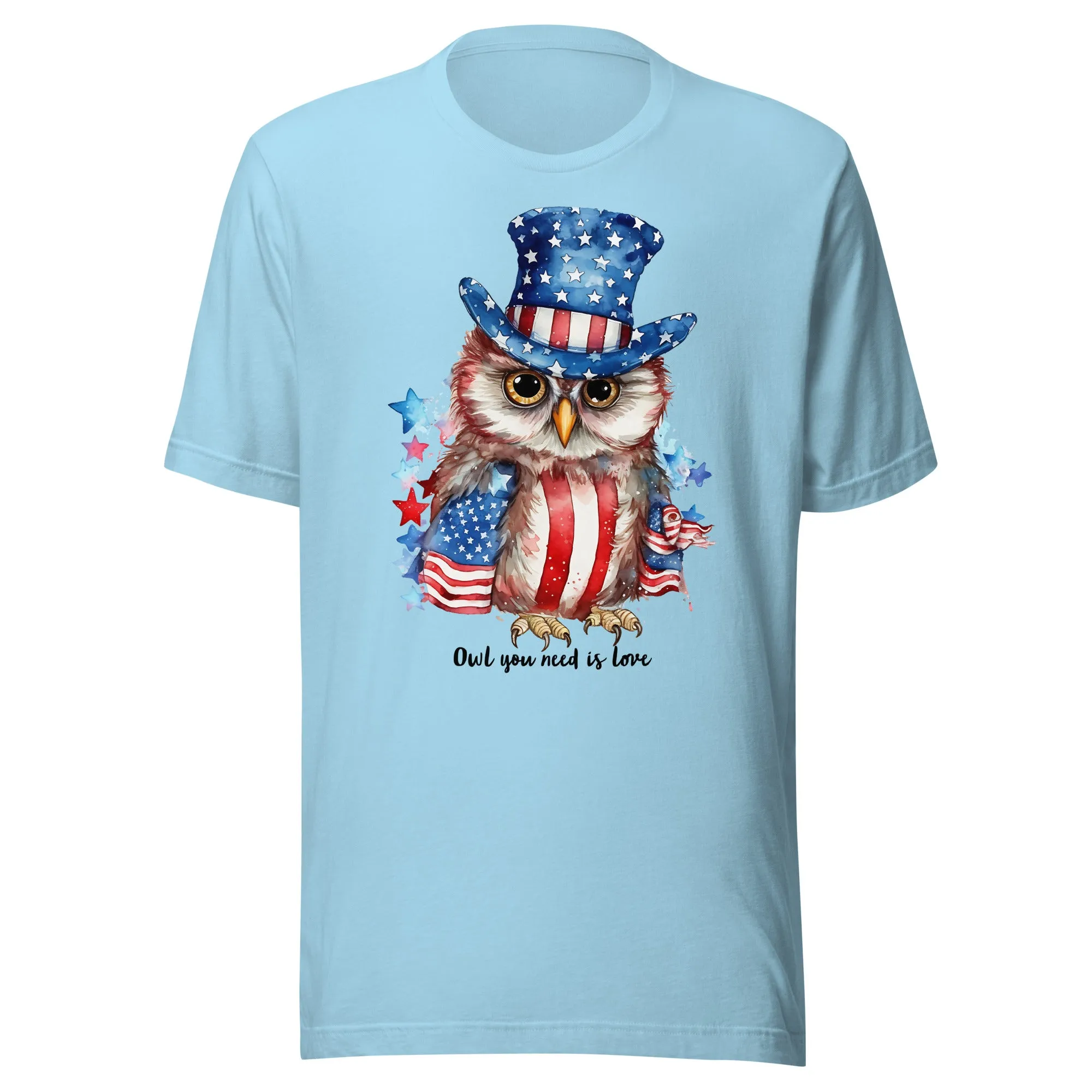 Custom Patriotic Owl For Owl Lovers, Bird Lovers, Night Lovers Tshirt