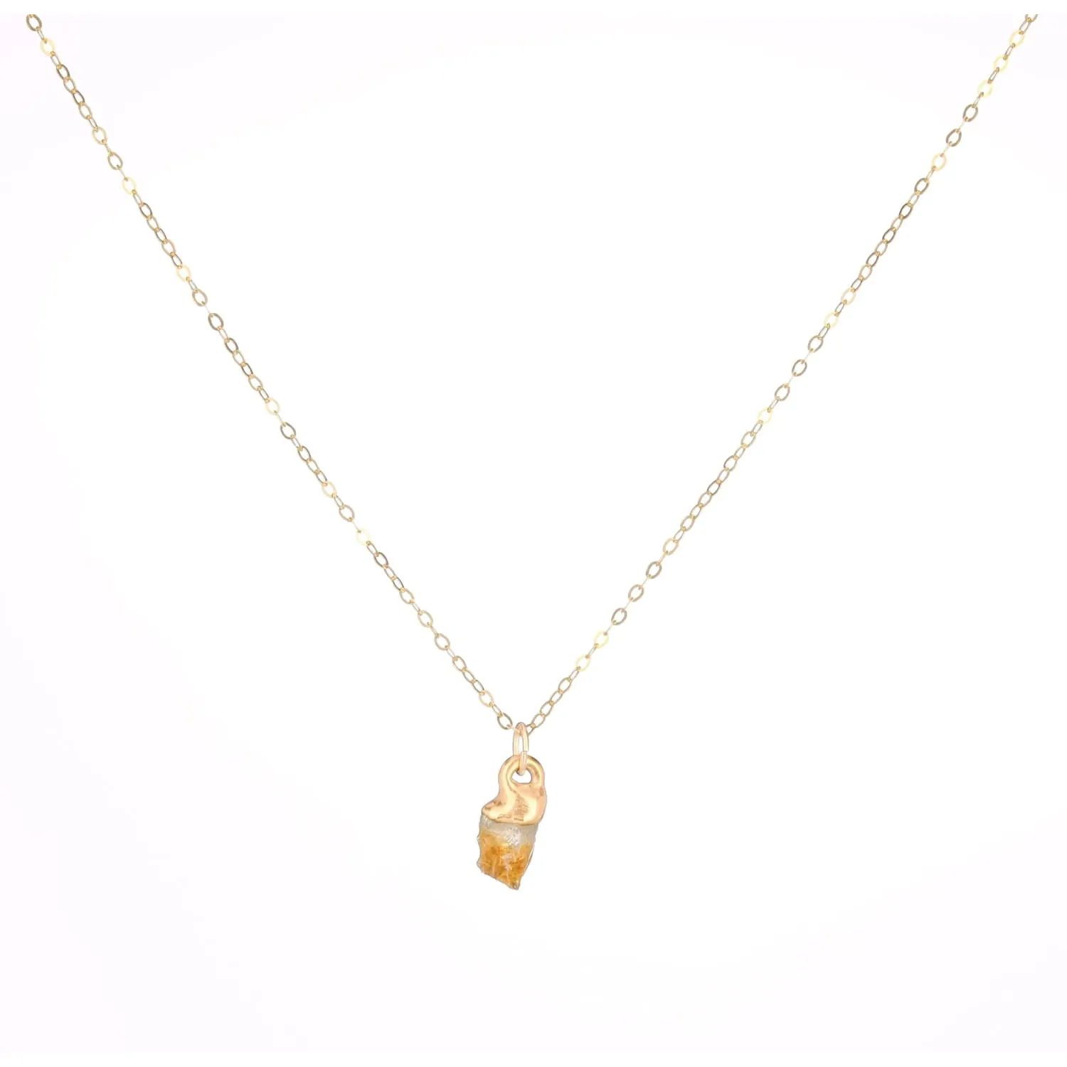 Dainty Raw Citrine Necklace