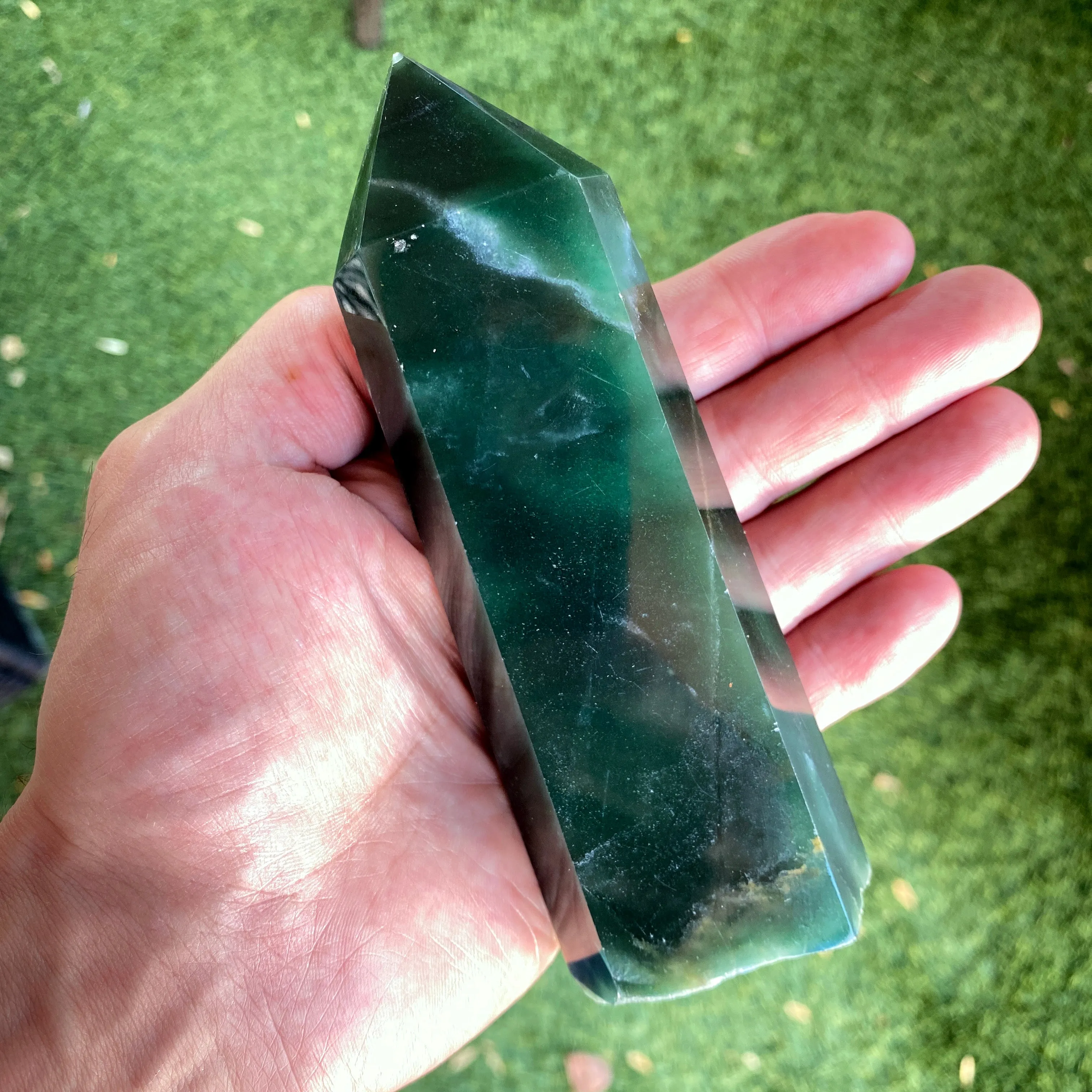 Dark Green Gemstone Tower Point healing energy Obelisk