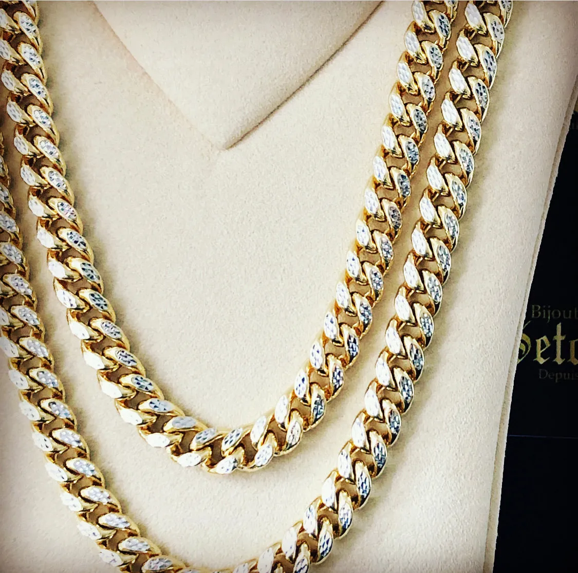 Diamond cut Cuban link chain