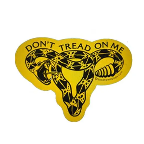 Don't Tread On Me Rattlesnake Uterus Die Cut Sticker