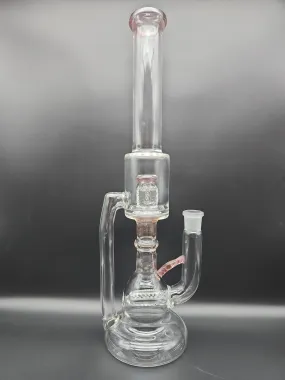 Dual Slitted Pink Hollowfoot Space Staff Recycler - Fire Within Glass