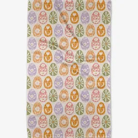 Floral Easter Egg Tea Towel