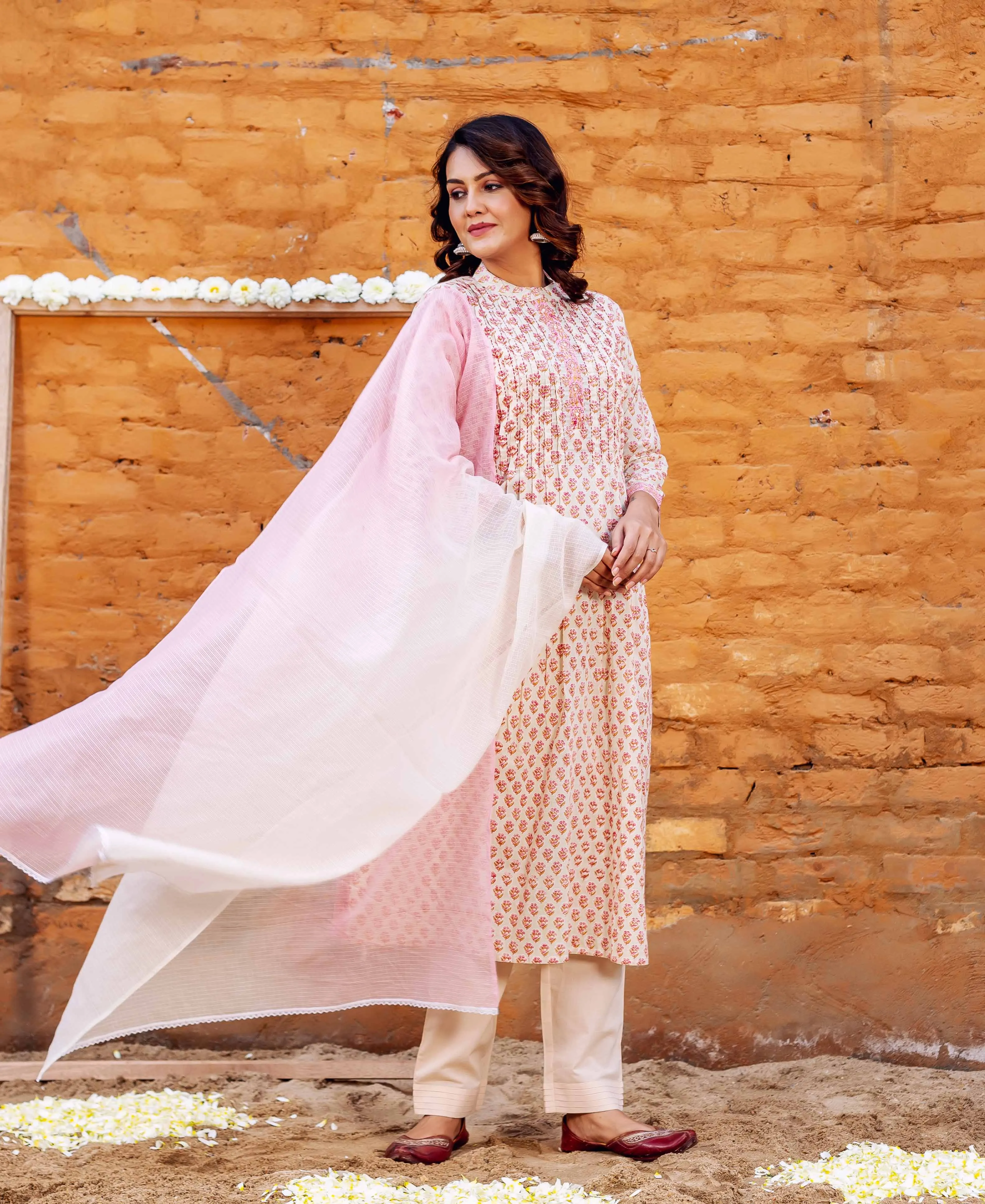 Gazal Block Printed Straight Cotton Kurta