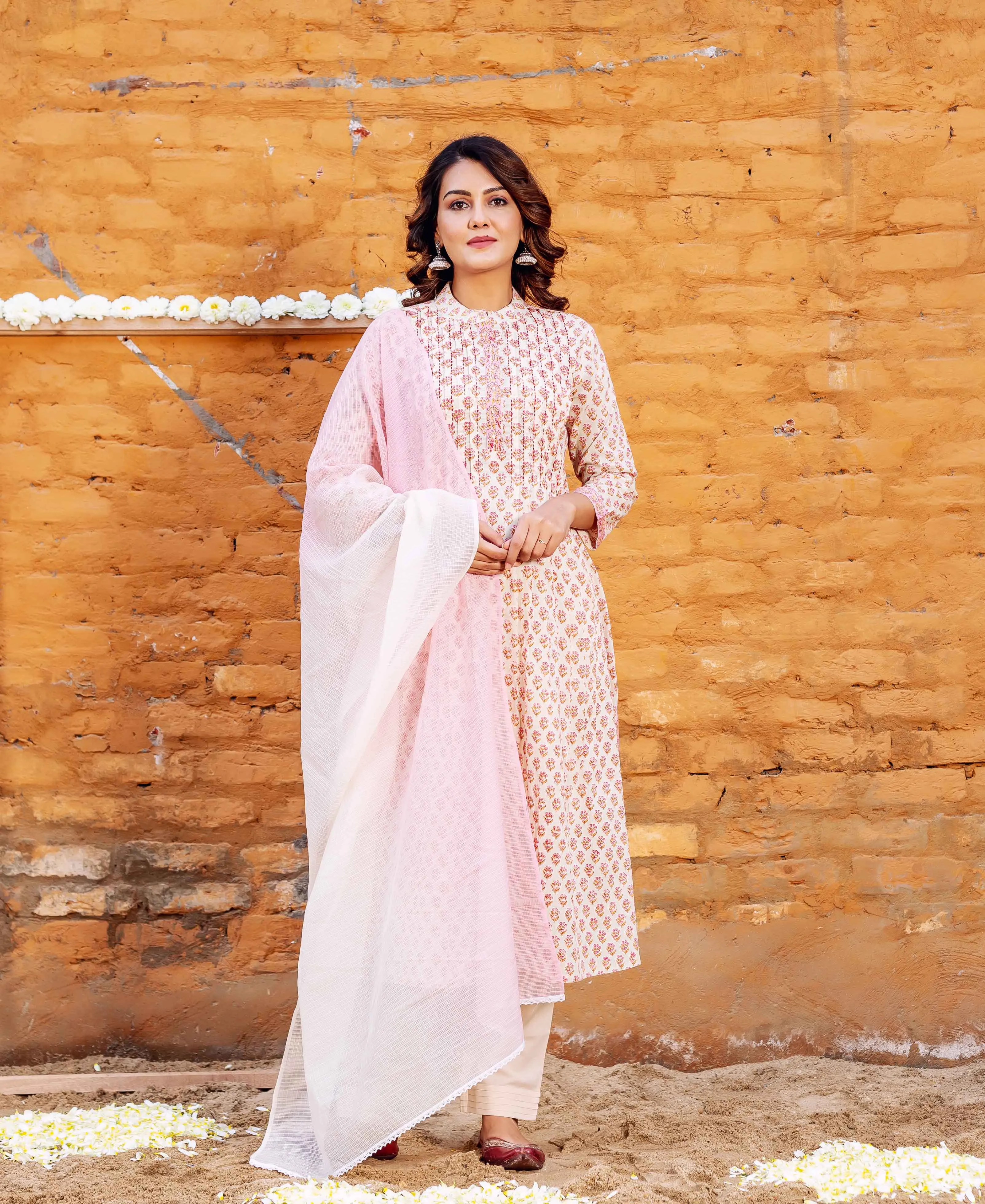 Gazal Block Printed Straight Cotton Kurta