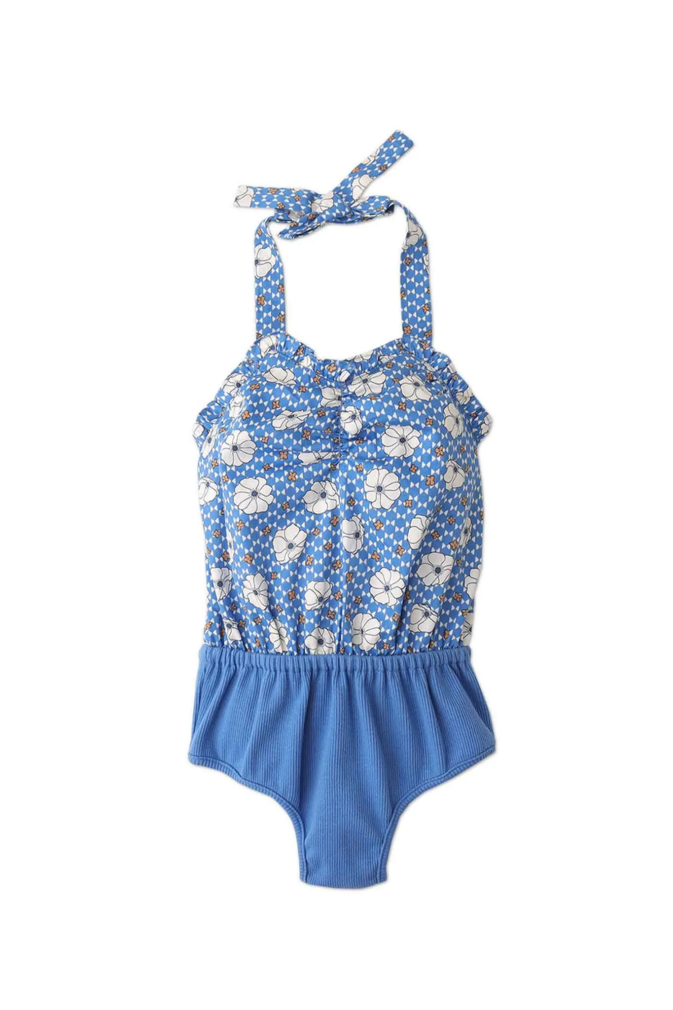 Gingersnaps Retro Floral Bodysuit W/ Rib Bottom